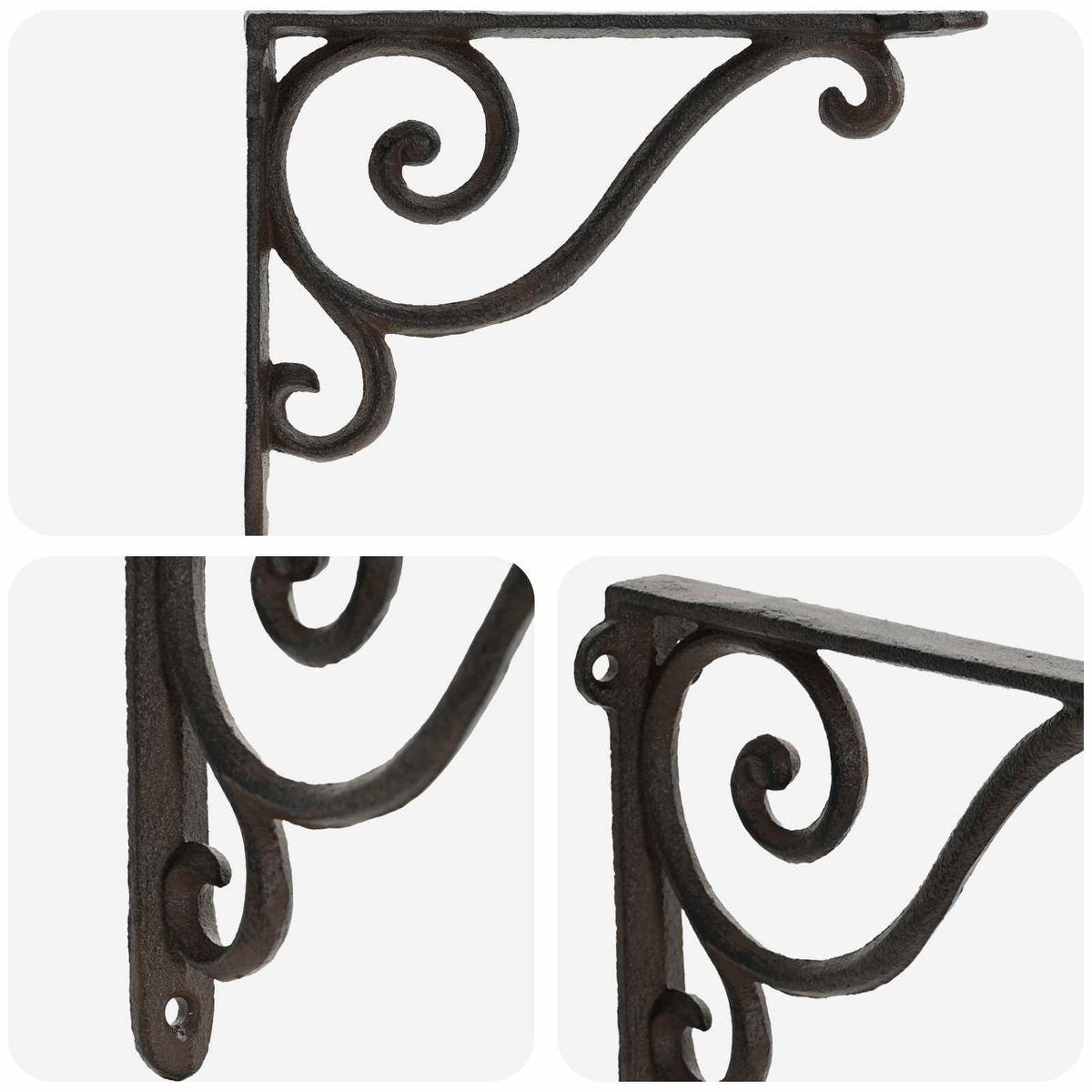 Wall Shelf Brackets 12 pcs Antique Brown 12.5 x 17 x 3 cm Steel