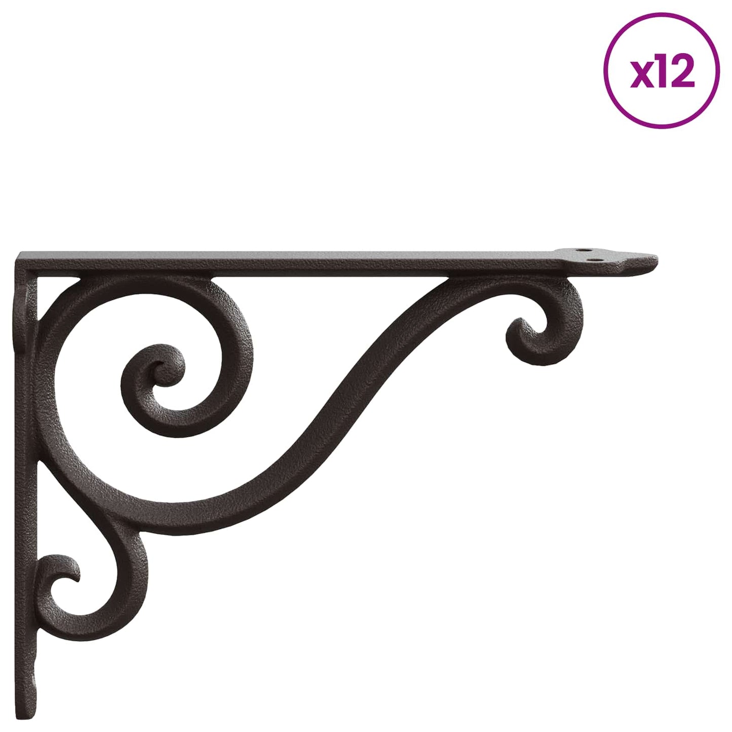 Wall Shelf Brackets 12 pcs Antique Brown 12.5 x 17 x 3 cm Steel
