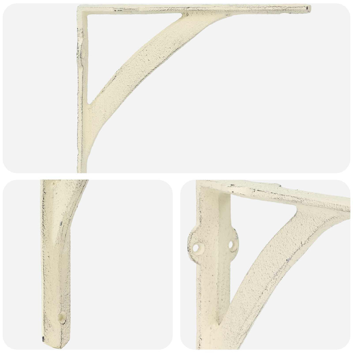 Wall Shelf Brackets 2 pcs Antique White 14.5 x 14.5 x 3.5 cm