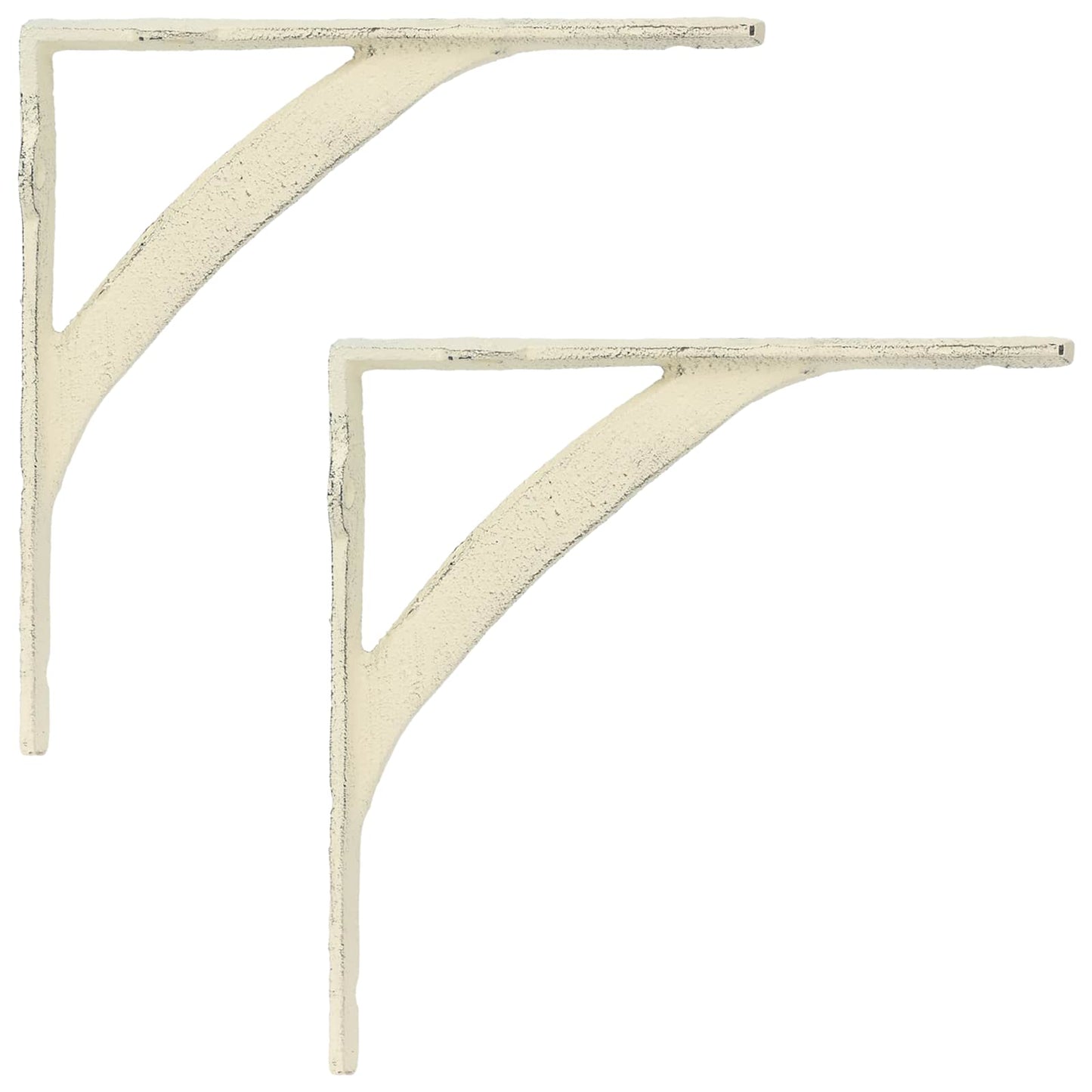 Wall Shelf Brackets 2 pcs Antique White 14.5 x 14.5 x 3.5 cm