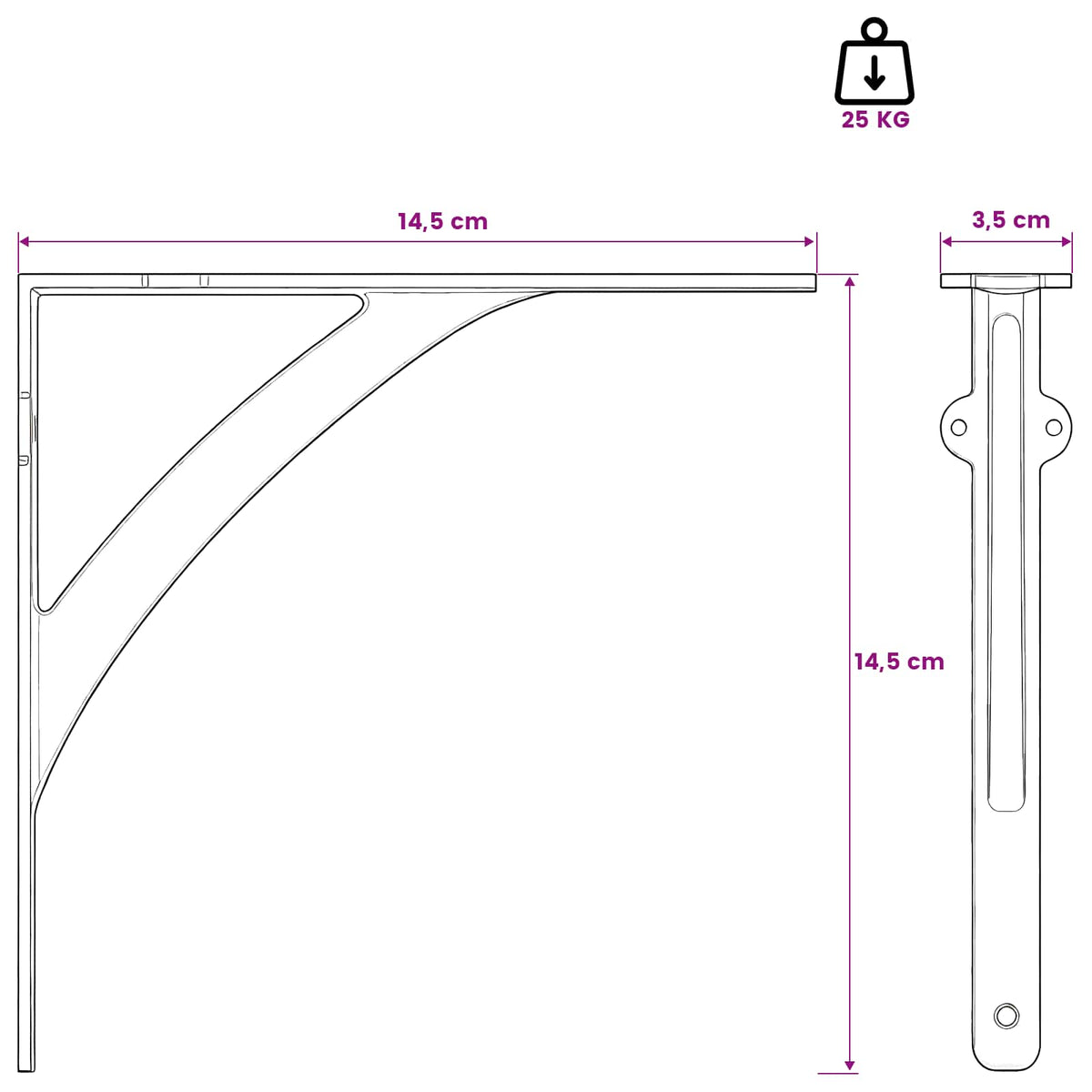 Wall Shelf Brackets 2 pcs Antique Brown 14.5 x 14.5 x 3.5 cm