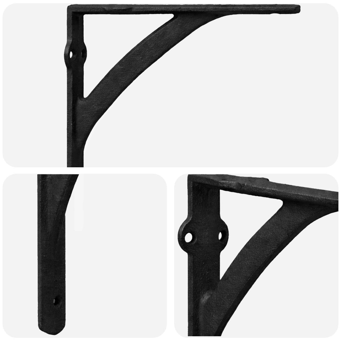 Wall Shelf Brackets 2 pcs Black 14.5 x 14.5 x 3.5 cm Steel