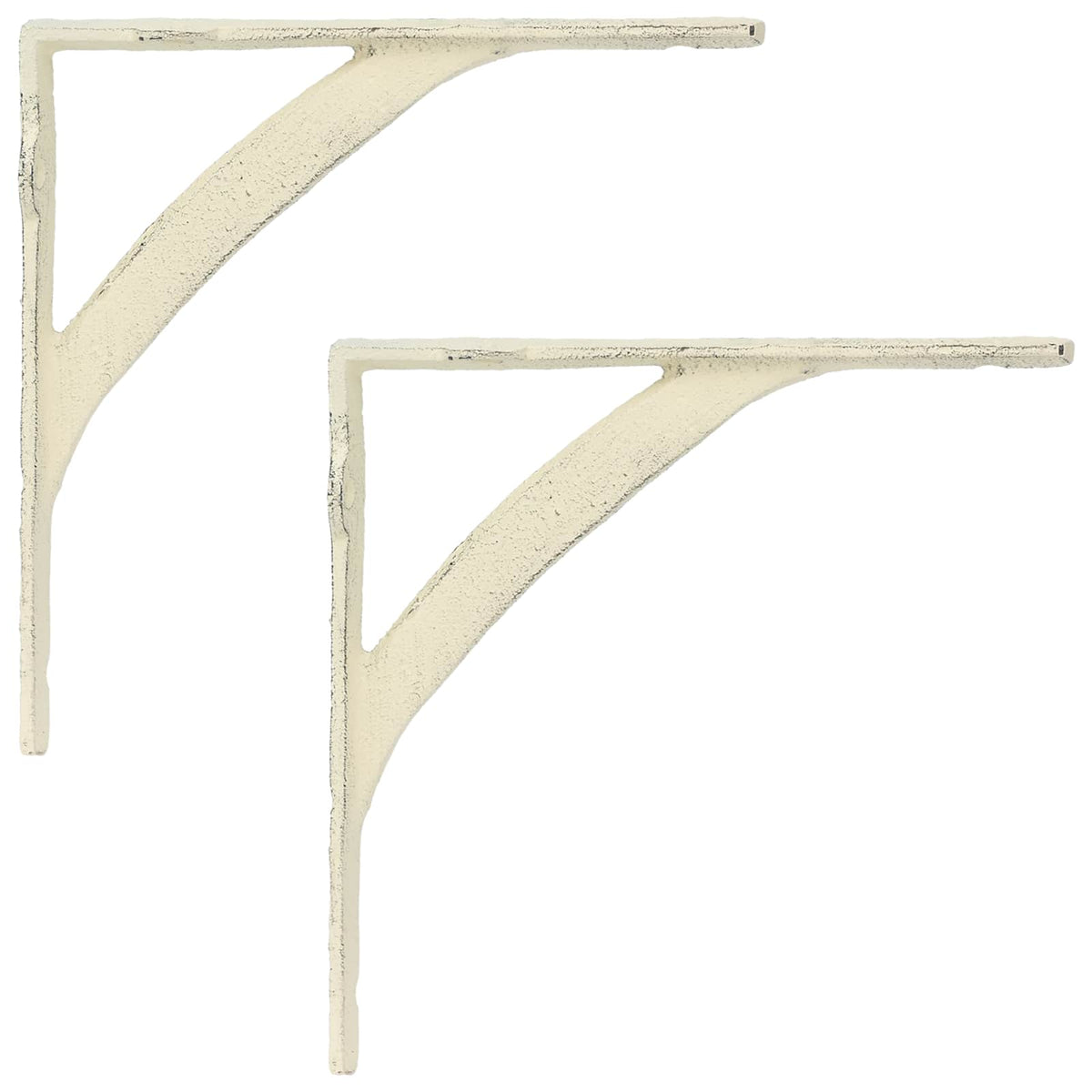Wall Shelf Brackets 2 pcs Antique White 21 x 21 x 3.5 cm Steel