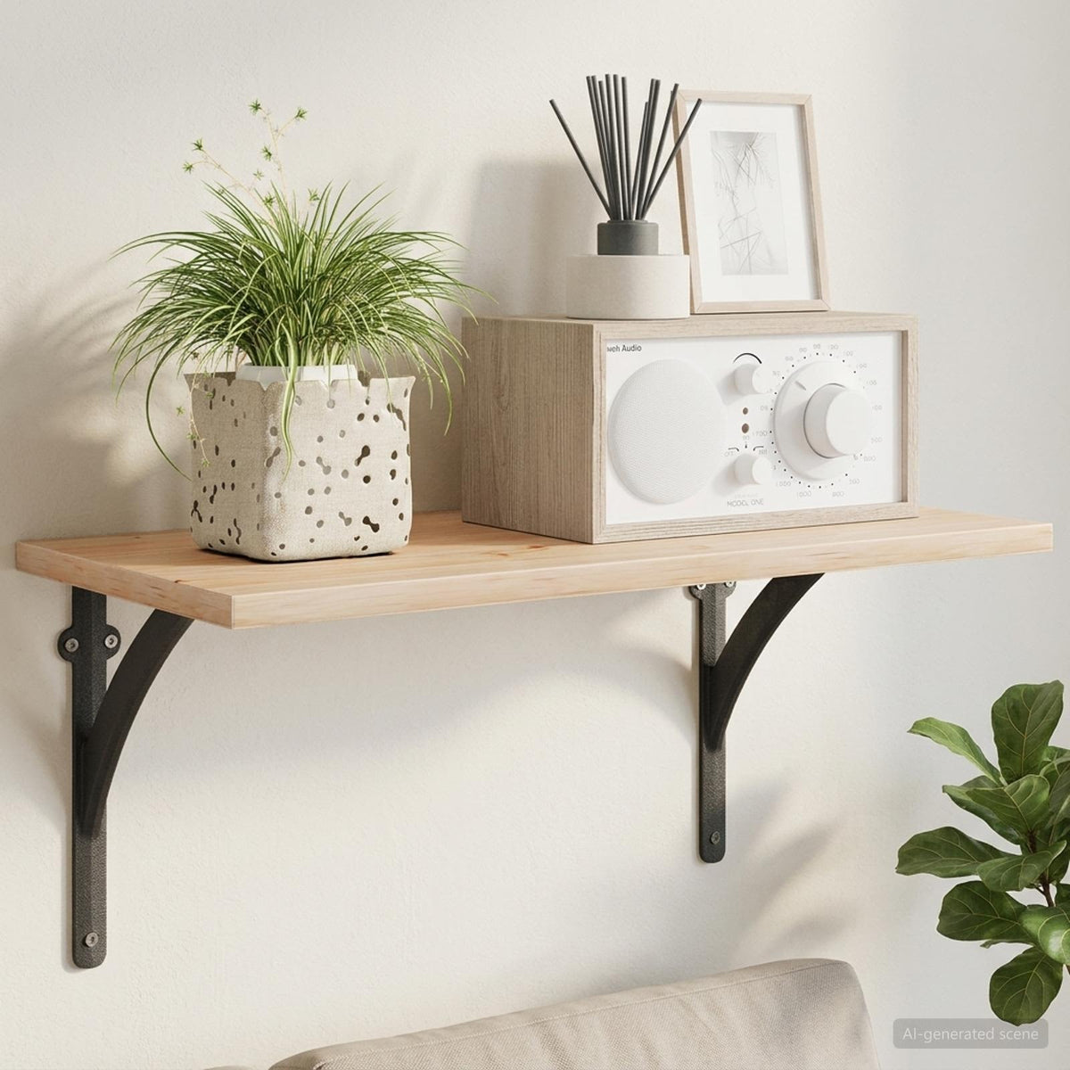 Wall Shelf Brackets 2 pcs Black 21 x 21 x 3.5 cm Steel