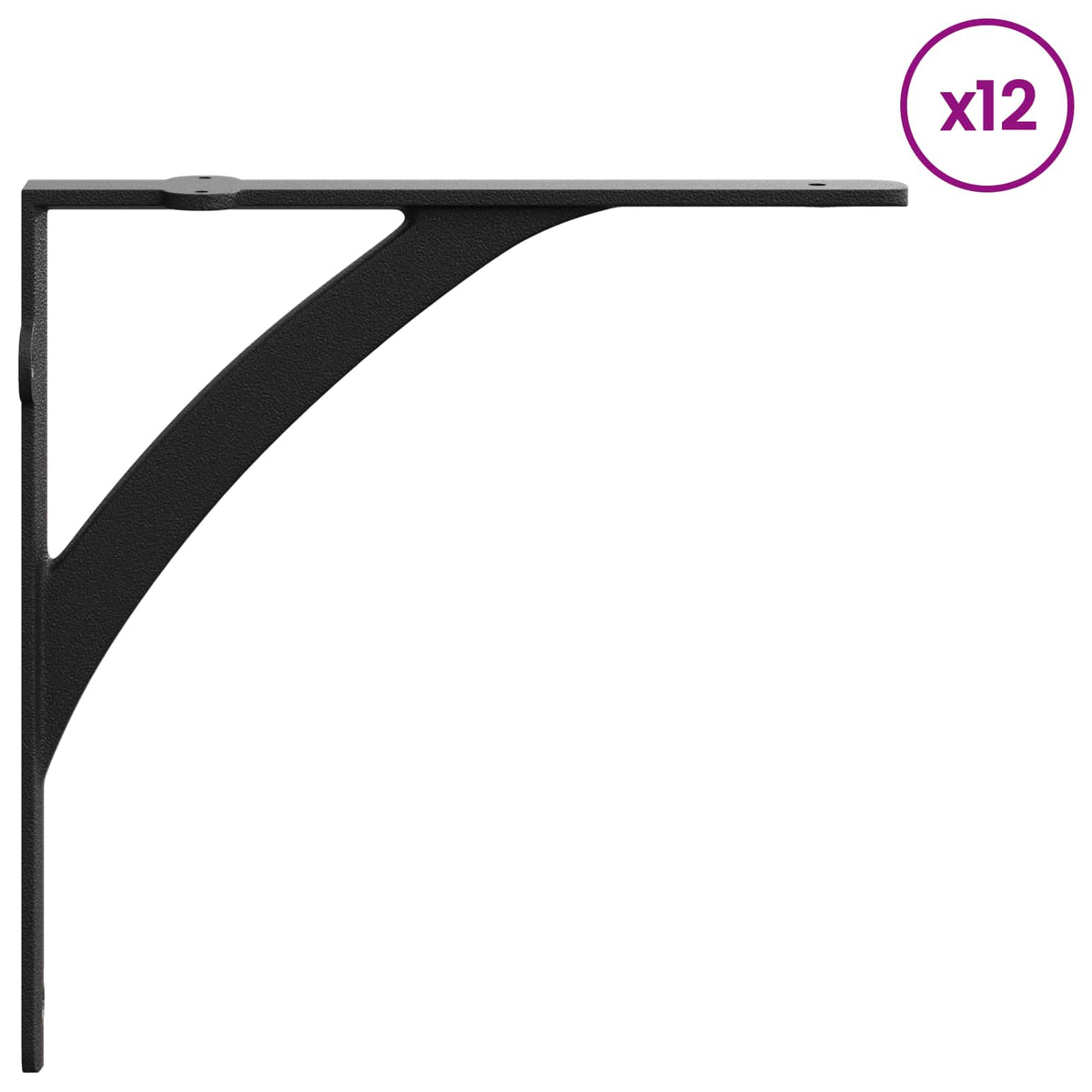 Wall Shelf Brackets 12 pcs Black 21 x 21 x 3.5 cm Steel