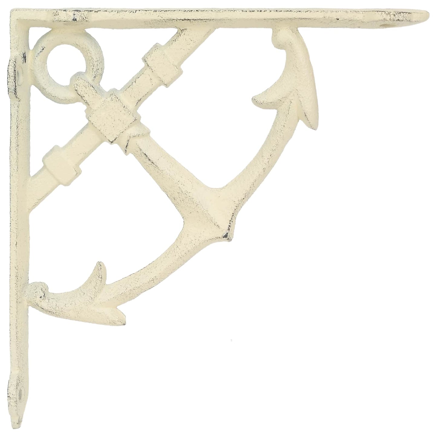 Wall Shelf Brackets 12 pcs Antique White 10 x 10 x 3 cm Steel