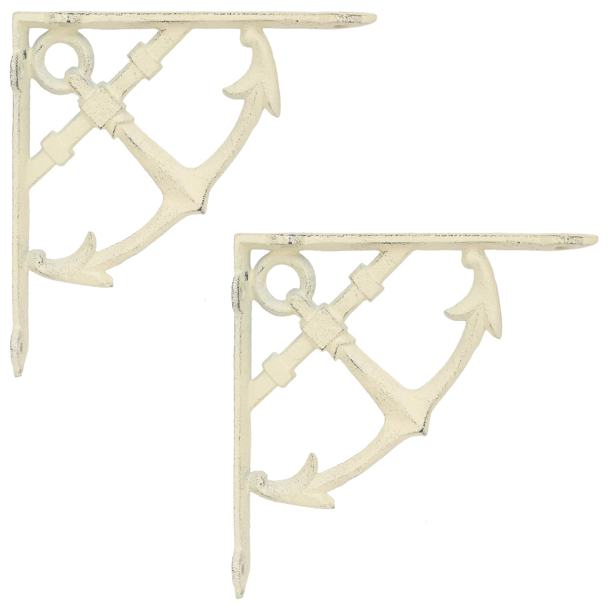 Wall Shelf Brackets 2 pcs Antique White 14.5 x 14.5 x 3.5 cm