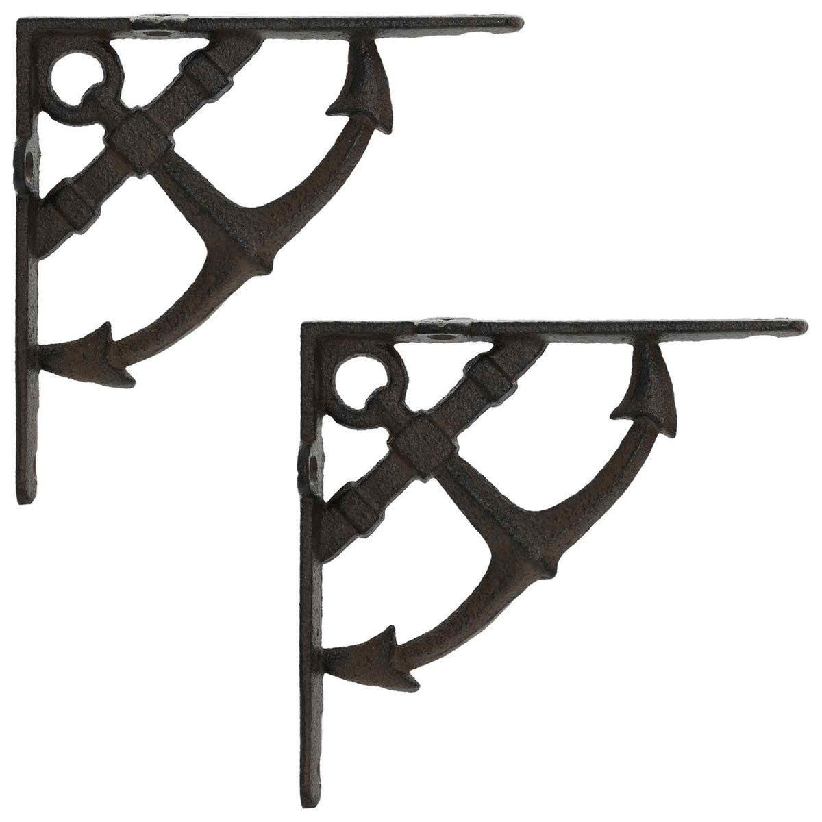 Wall Shelf Brackets 2 pcs Antique Brown 14.5 x 14.5 x 3.5 cm