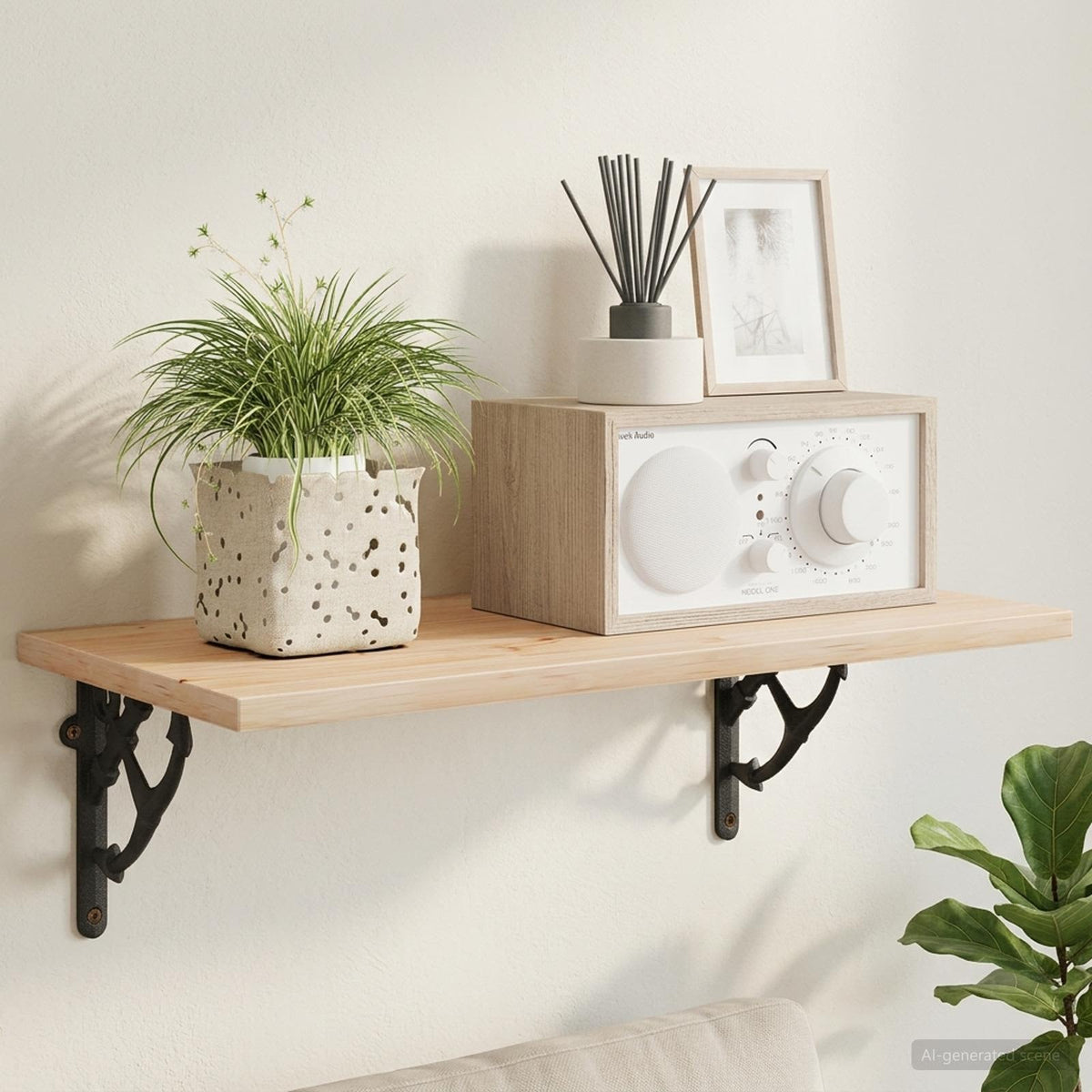 Wall Shelf Brackets 12 pcs Black 14.5 x 14.5 x 3.5 cm Steel
