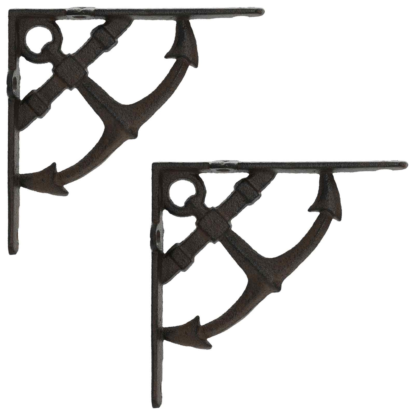 Wall Shelf Brackets 2 pcs Antique Brown 21 x 21 x 3.5 cm Steel