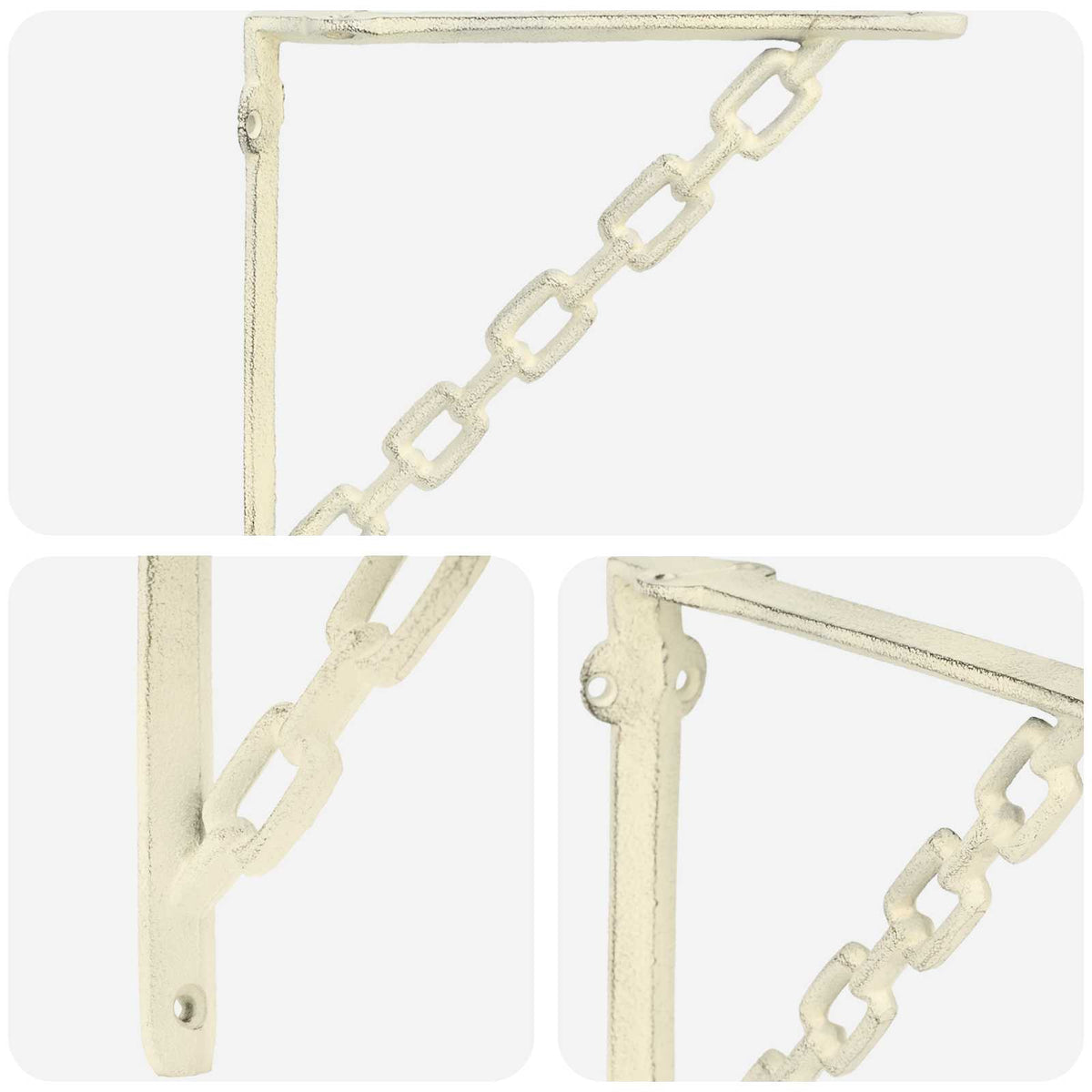 Wall Shelf Brackets 12 pcs Antique White 10.5 x 10.5 x 3 cm