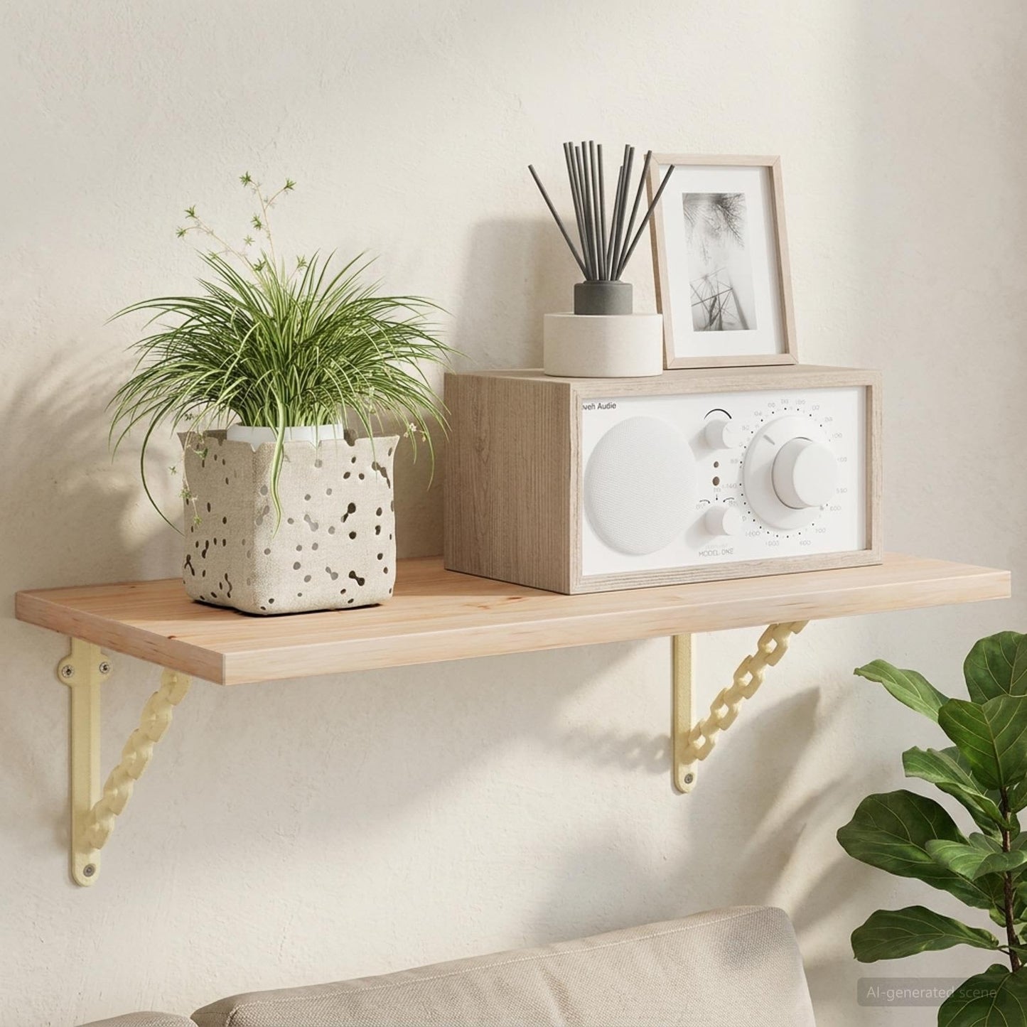 Wall Shelf Brackets 12 pcs Antique White 10.5 x 10.5 x 3 cm