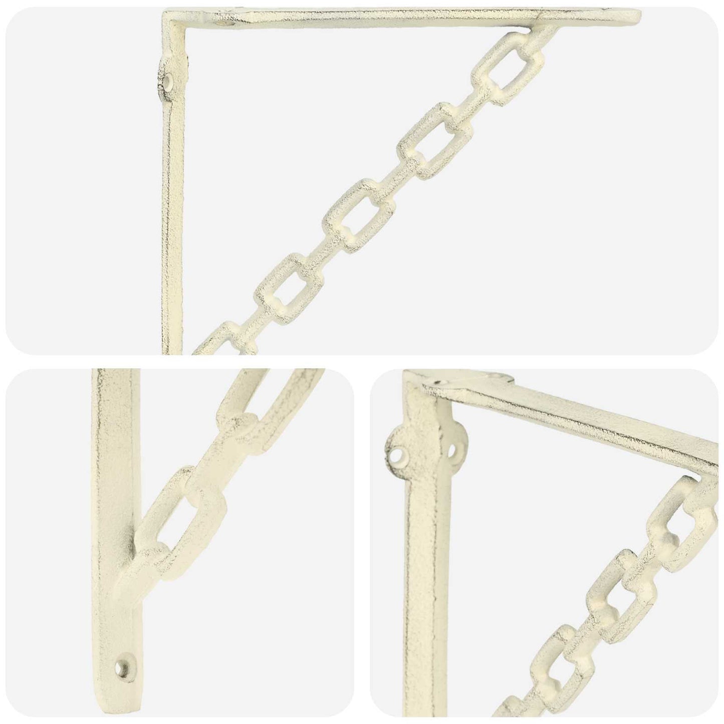 Wall Shelf Brackets 2 pcs Antique White 14.5 x 14.5 x 3 cm