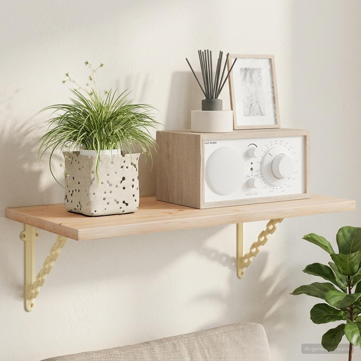 Wall Shelf Brackets 2 pcs Antique White 14.5 x 14.5 x 3 cm