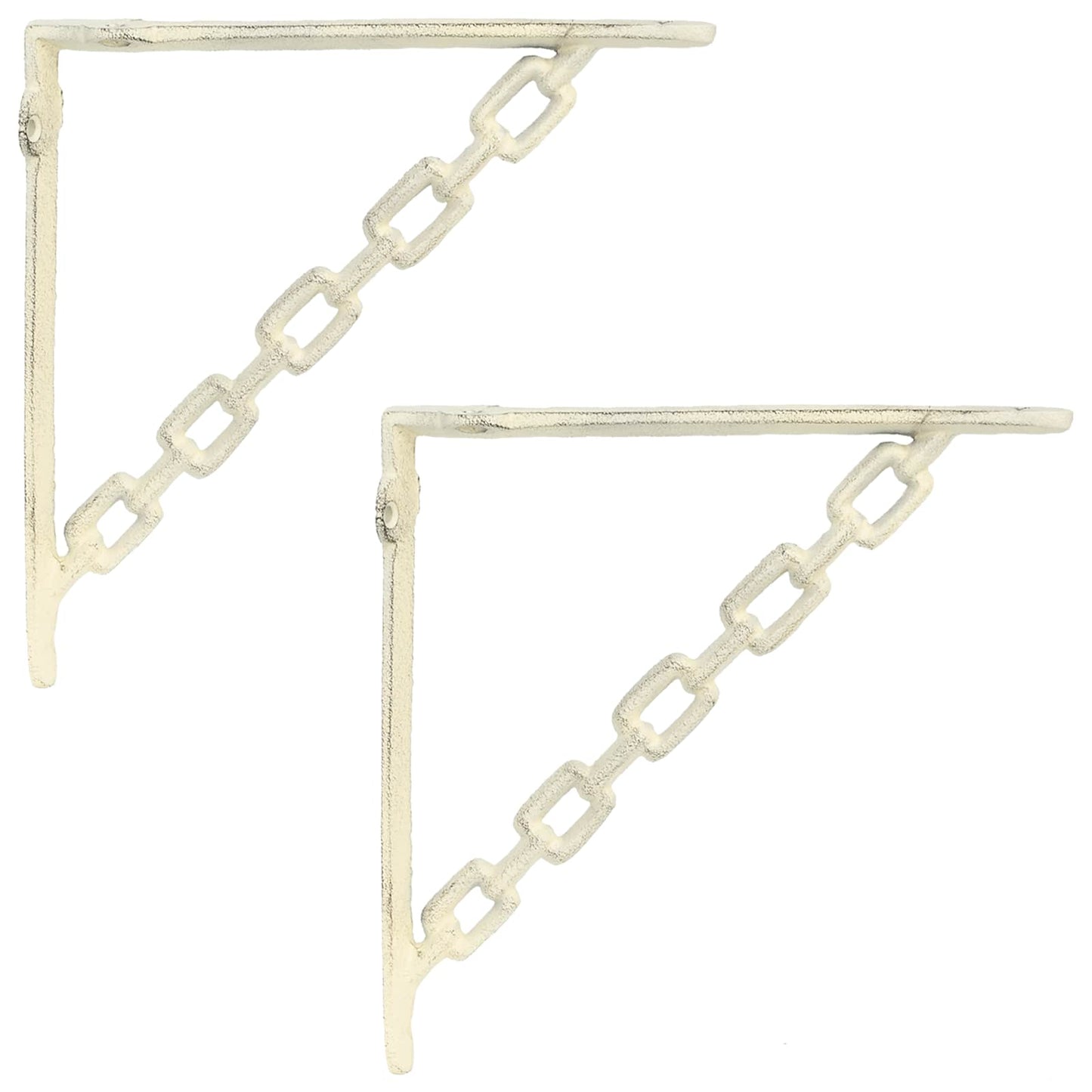 Wall Shelf Brackets 2 pcs Antique White 14.5 x 14.5 x 3 cm