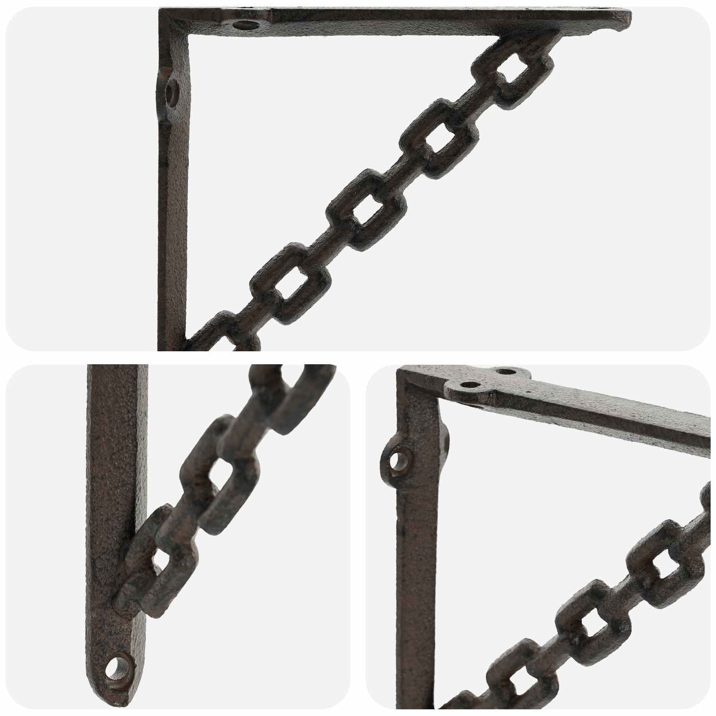 Wall Shelf Brackets 2 pcs Antique Brown 14.5 x 14.5 x 3 cm