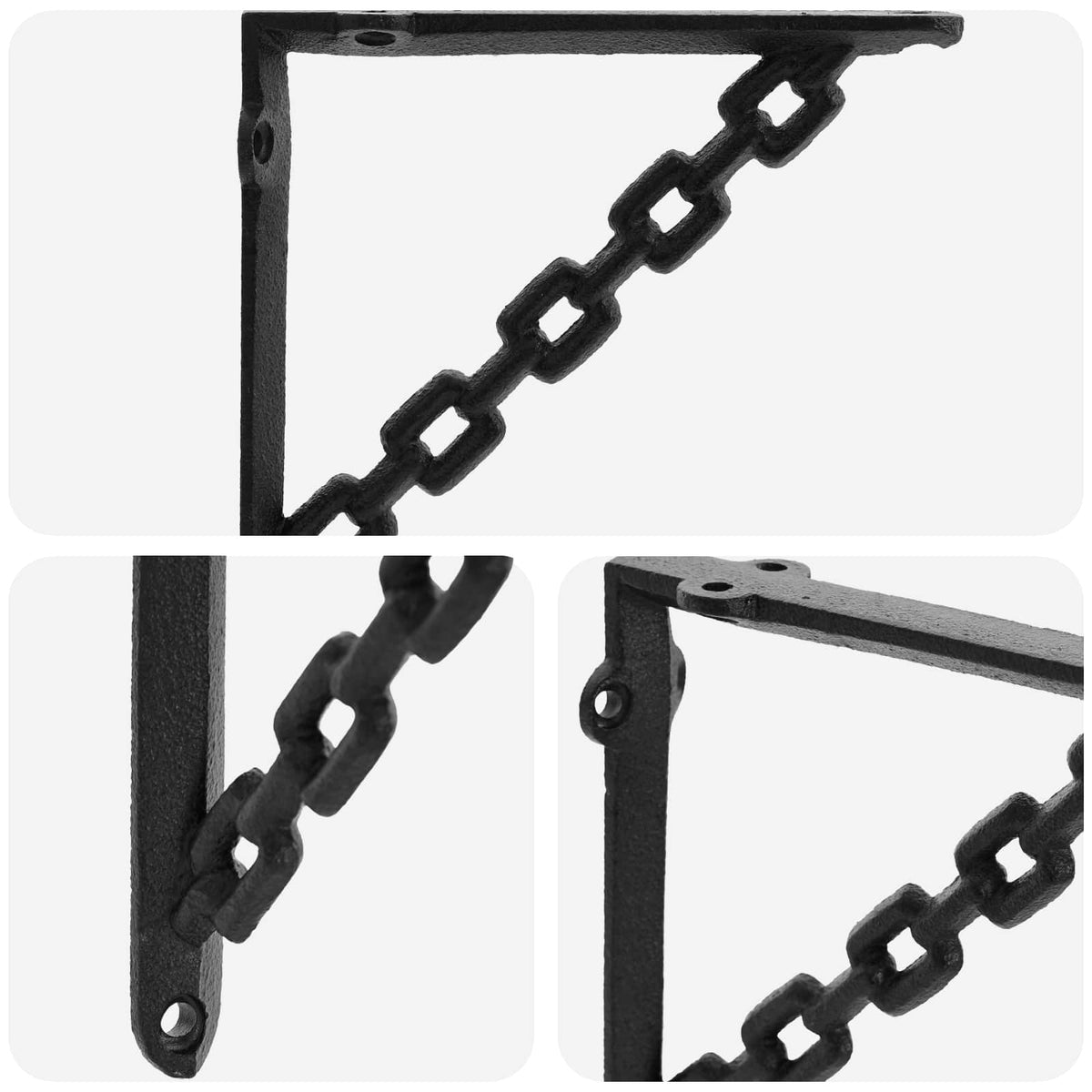 Wall Shelf Brackets 2 pcs Black 14.5 x 14.5 x 3 cm Steel