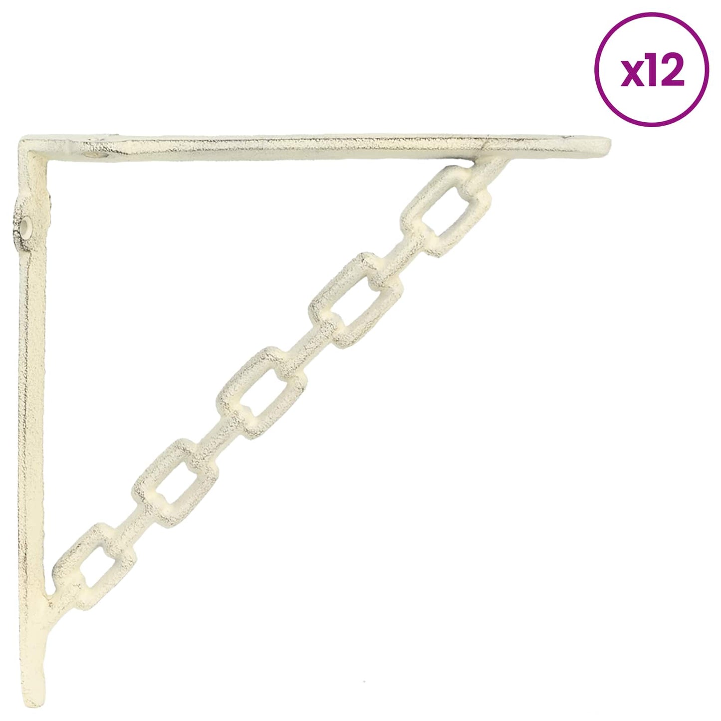 Wall Shelf Brackets 12 pcs Antique White 14.5 x 14.5 x 3 cm