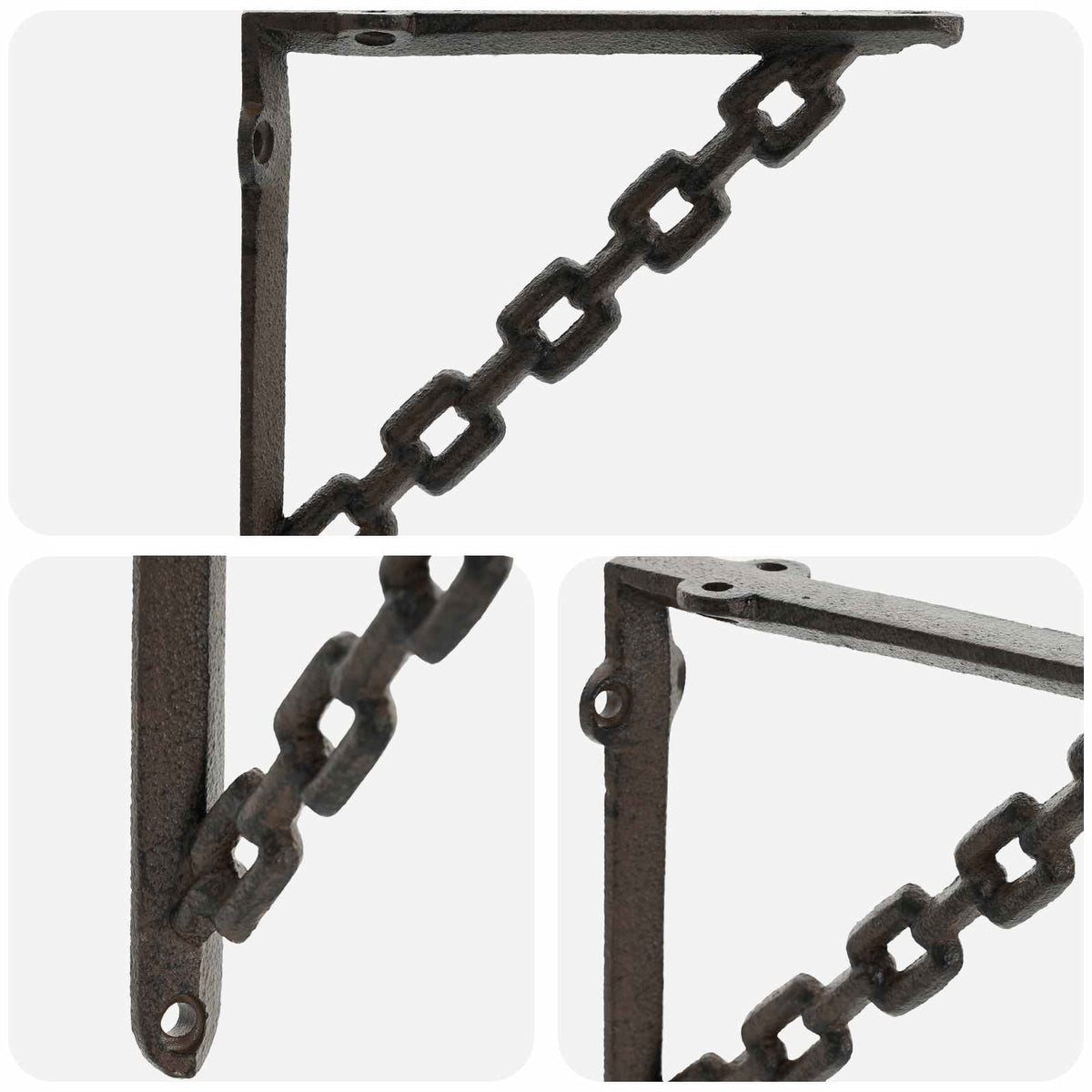 Wall Shelf Brackets 12 pcs Antique Brown 14.5 x 14.5 x 3 cm