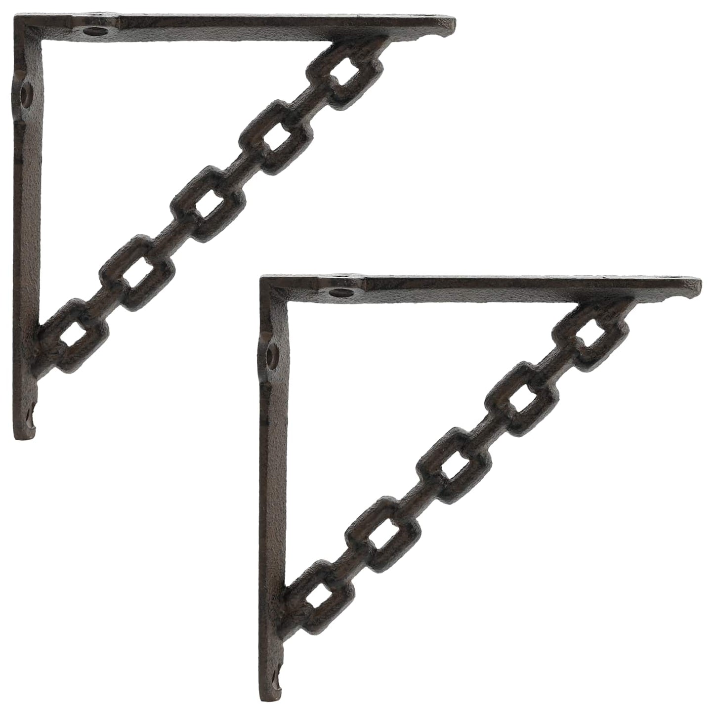 Wall Shelf Brackets 2 pcs Antique Brown 21 x 21 x 3.5 cm Steel