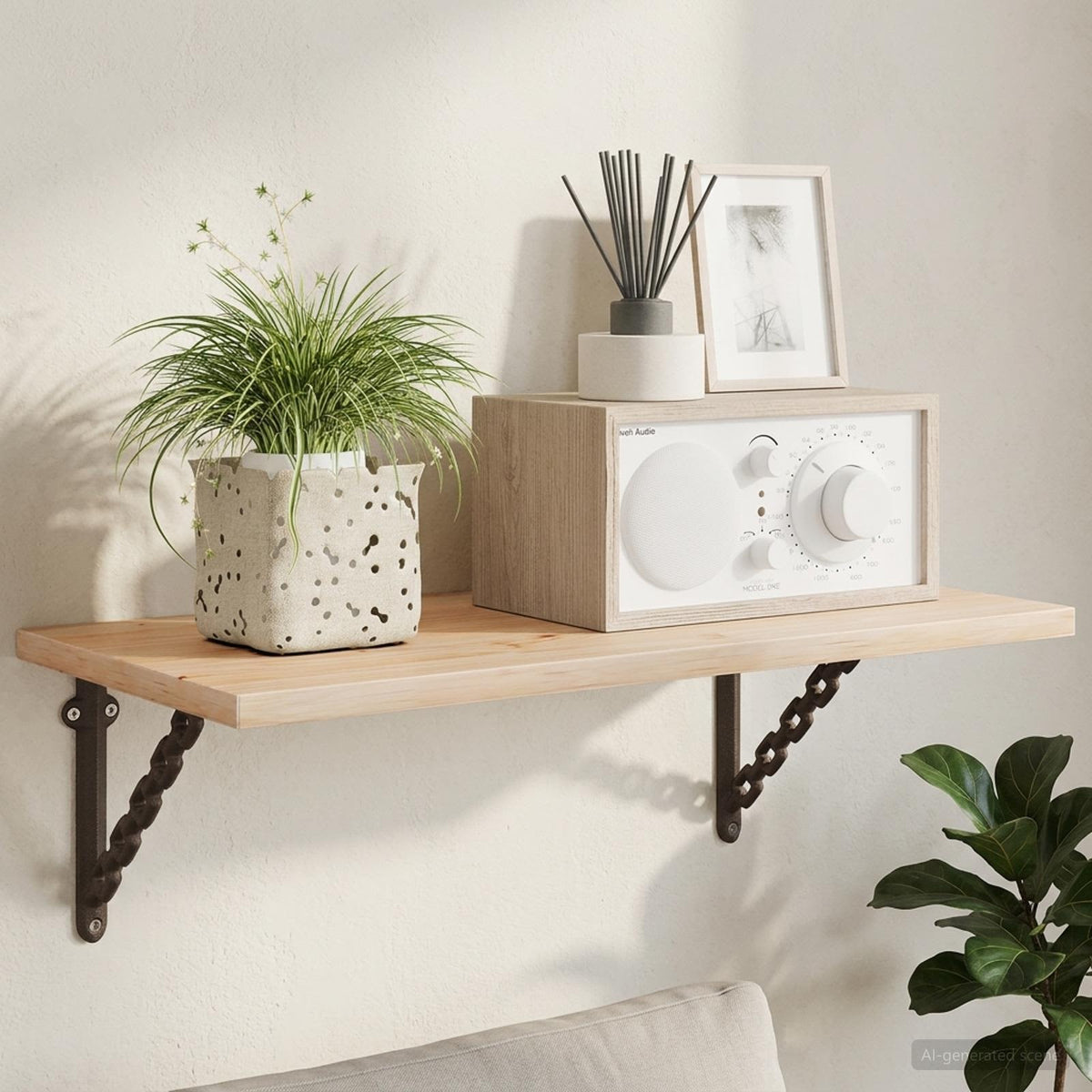 Wall Shelf Brackets 12 pcs Antique Brown 21 x 21 x 3.5 cm Steel