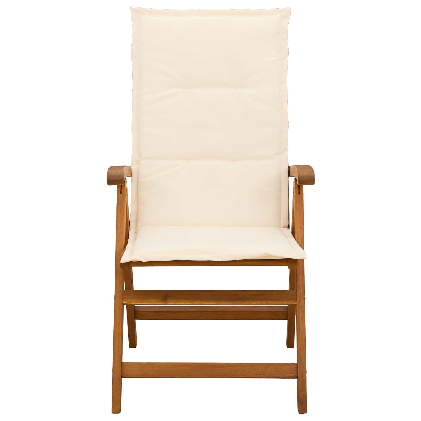 Reclining Garden Chairs 2 pcs Natural Solid Acacia Wood