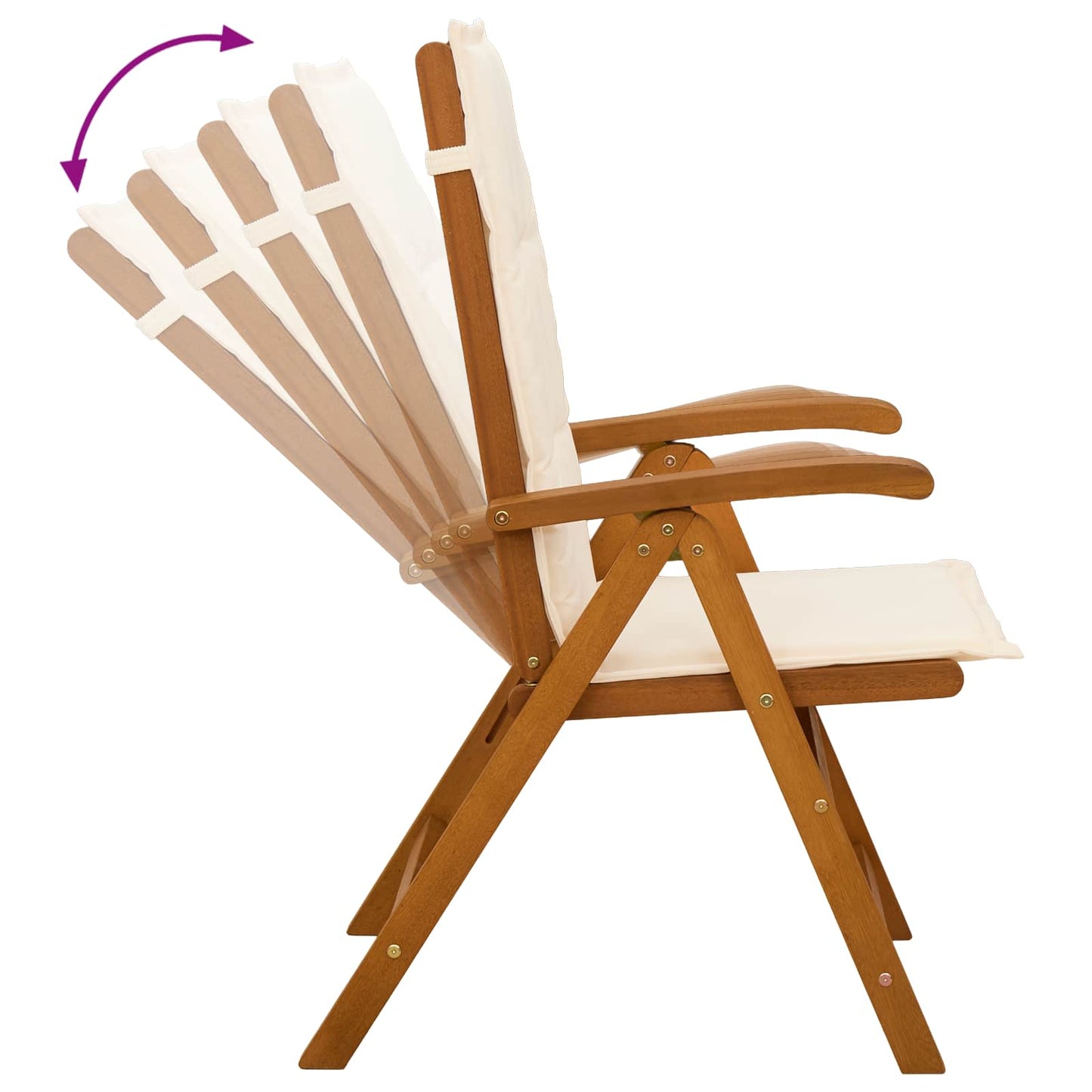 Reclining Garden Chairs 2 pcs Natural Solid Acacia Wood