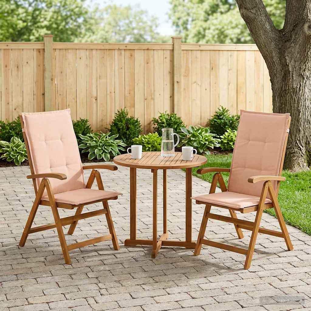Reclining Garden Chairs 2 pcs Natural Solid Acacia Wood