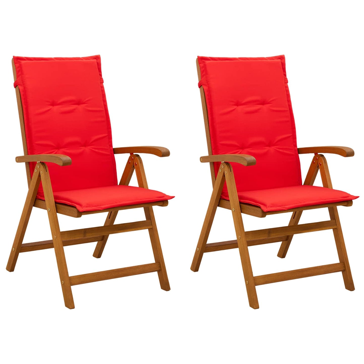 Reclining Garden Chairs 2 pcs Natural Solid Acacia Wood