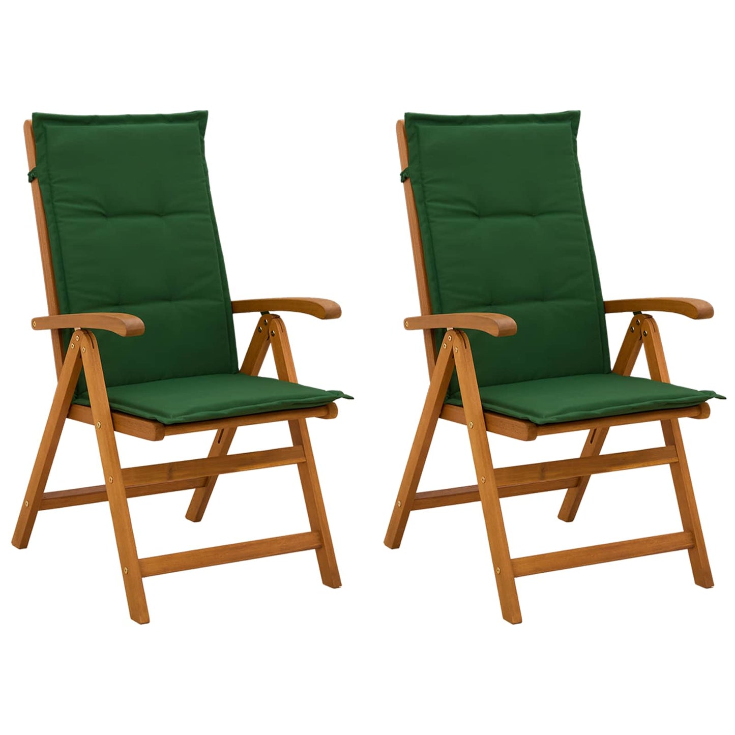 Reclining Garden Chairs 2 pcs Natural Solid Acacia Wood