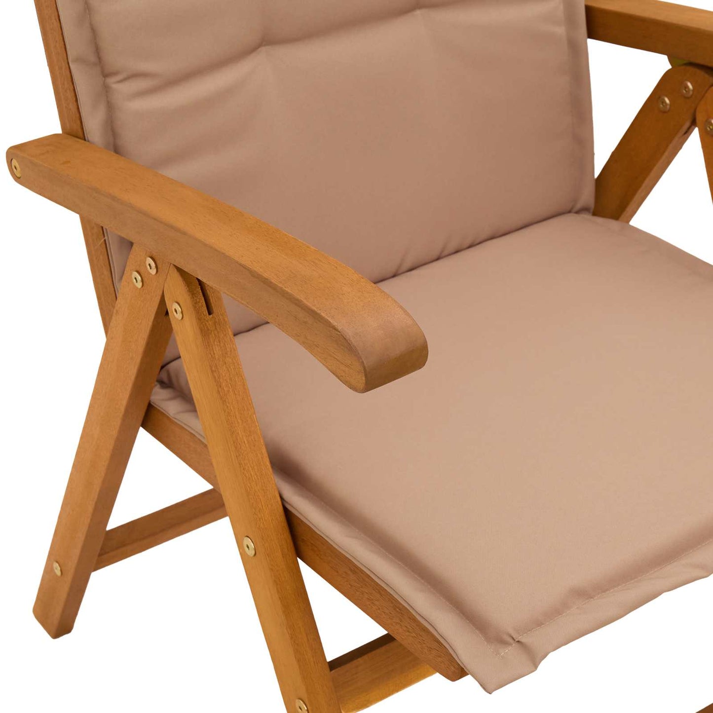 Reclining Garden Chairs 3 pcs Natural Solid Acacia Wood