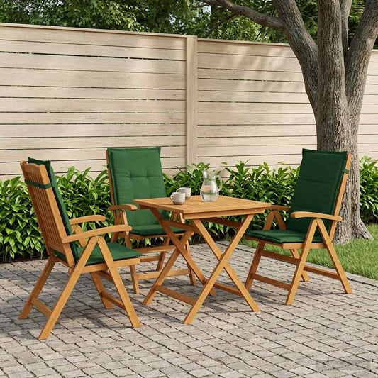 Reclining Garden Chairs 3 pcs Natural Solid Acacia Wood