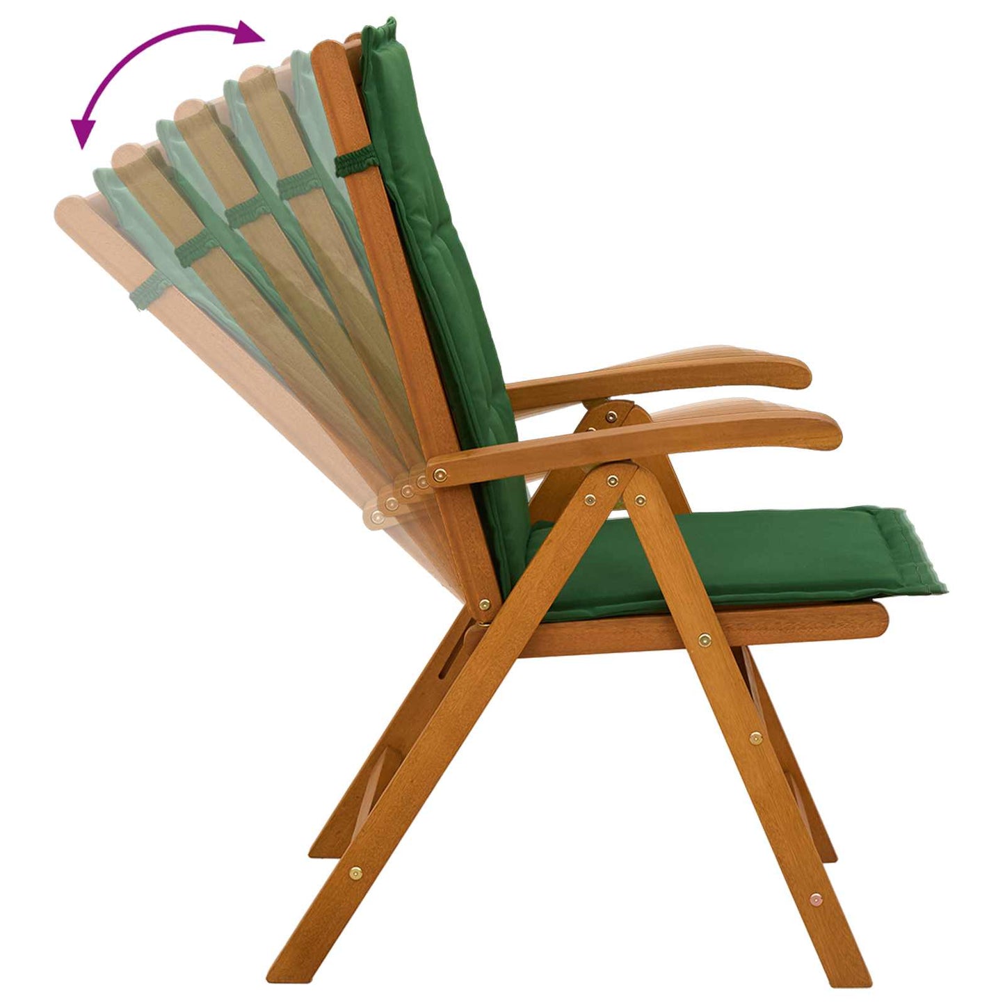 Reclining Garden Chairs 3 pcs Natural Solid Acacia Wood