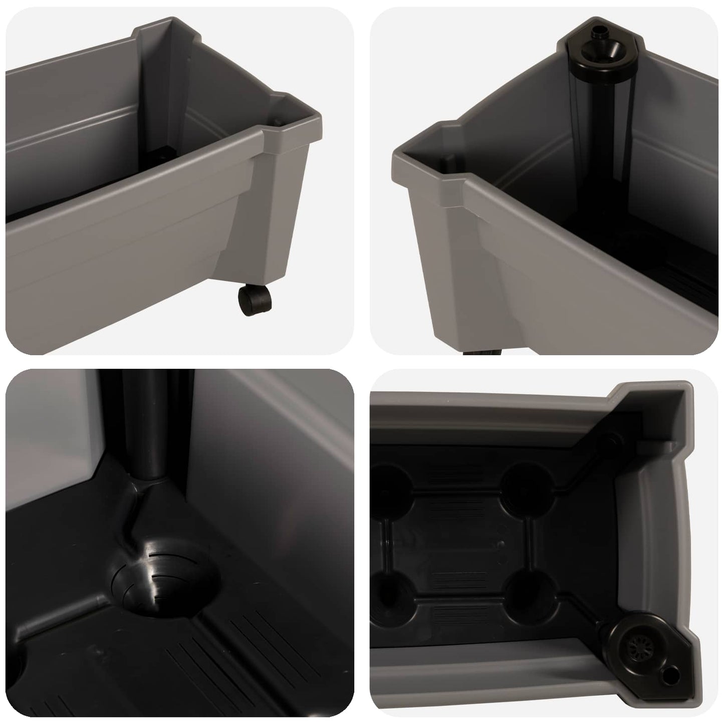 Calypso Planter with Wheels Grey 79 x 35 x 33 cm PP