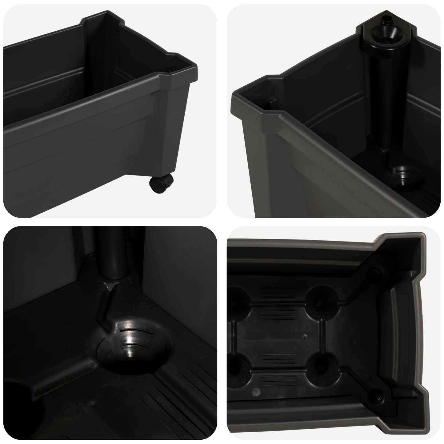 Calypso Planter with Wheels Anthracite 79 x 35 x 33 cm PP