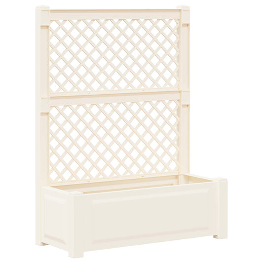 Big Planter with Trellis White 99.5 x 43 x 133.5 cm PP