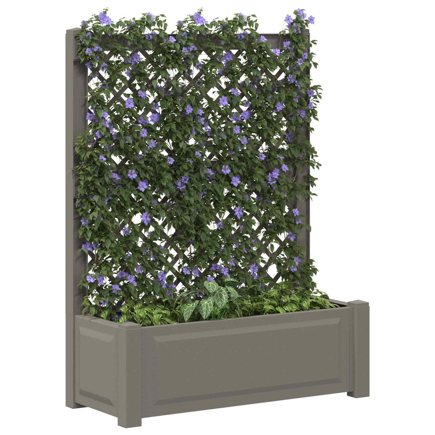Big Planter with Trellis Grey 99.5 x 43 x 133.5 cm PP