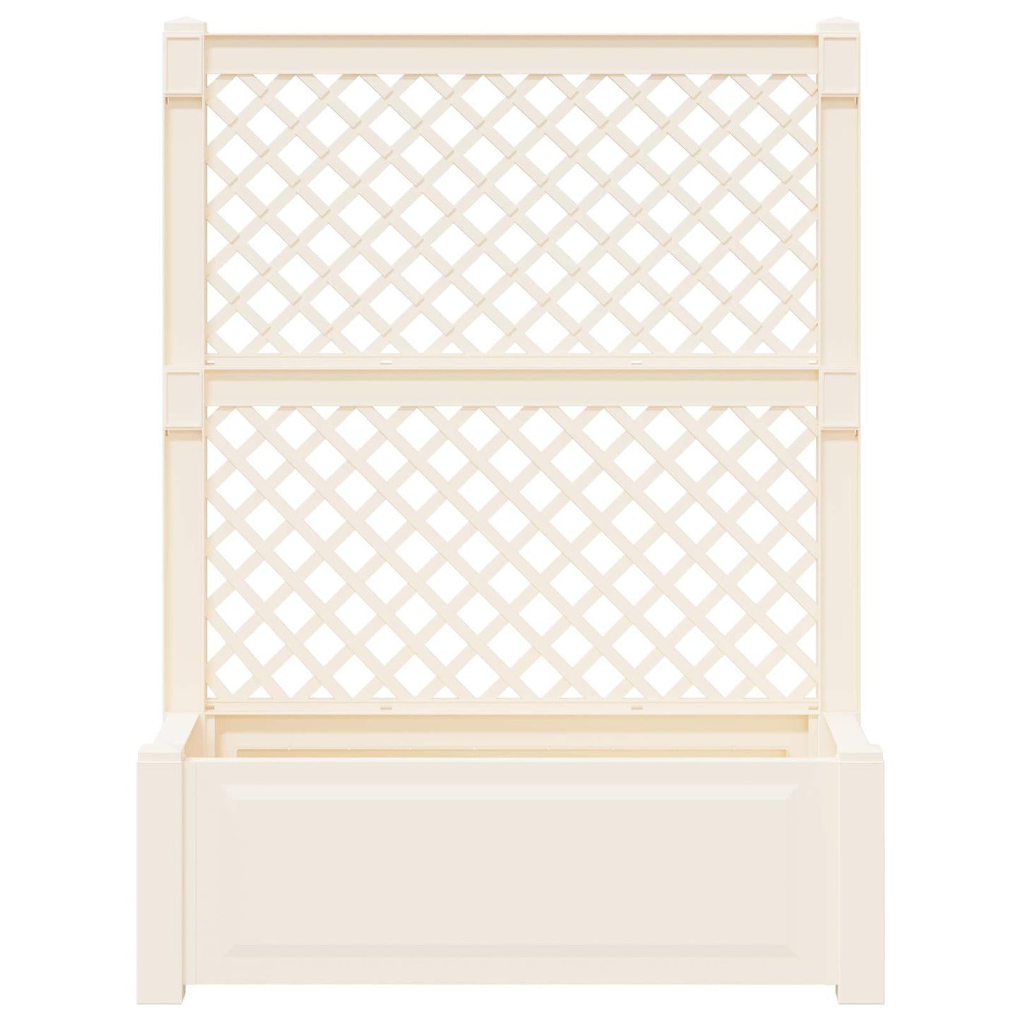Big Planter with Trellis 2 pcs White 143 x 143 x 133.5 cm PP