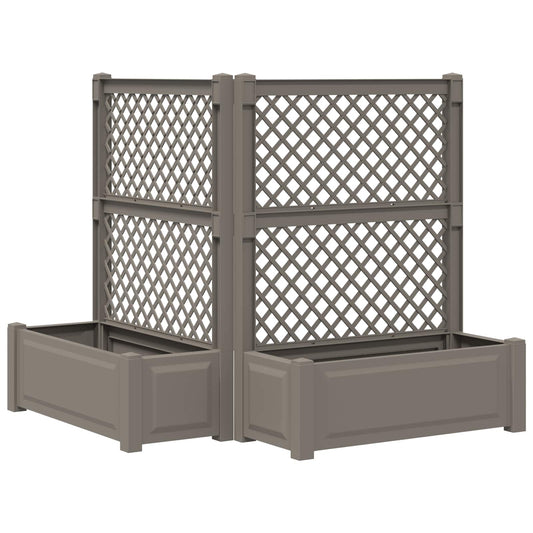 Big Planter with Trellis 2 pcs PP Grey