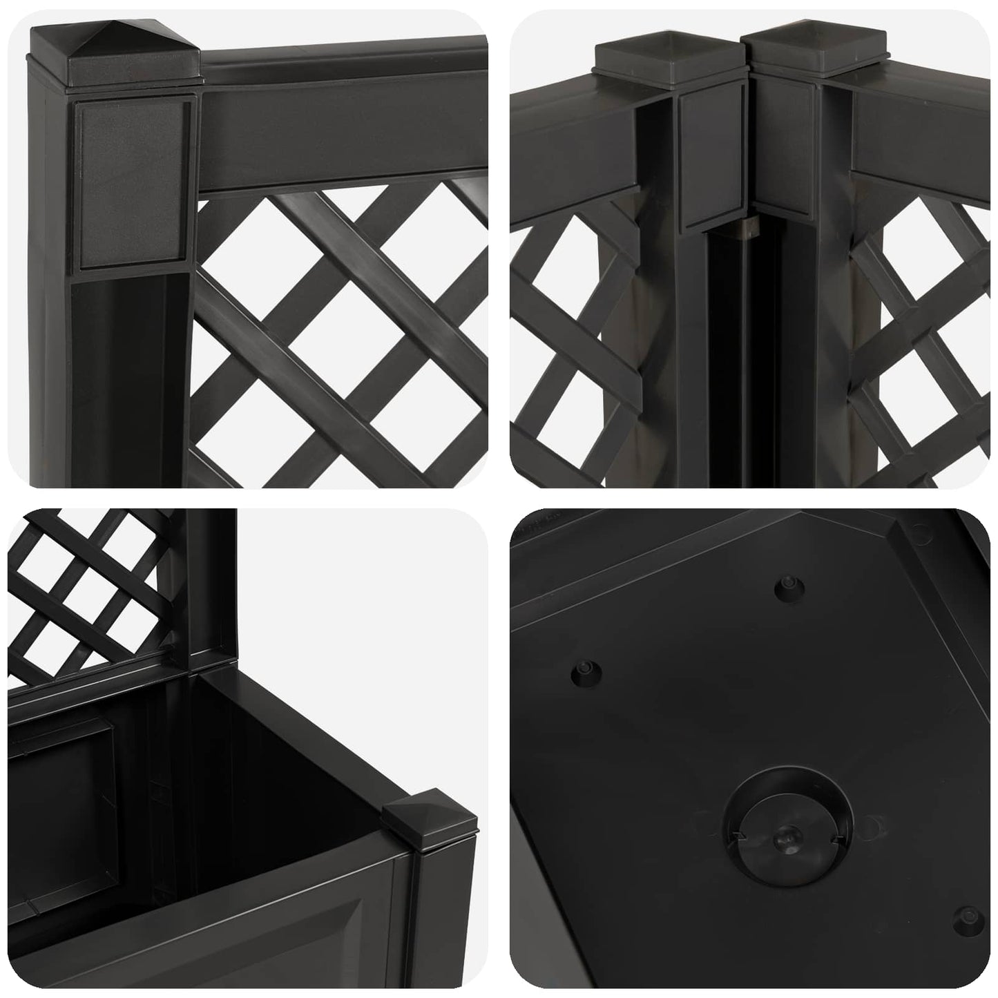 Big Planter with Trellis 2 pcs Anthracite 143 x 143 x 133.5 cm
