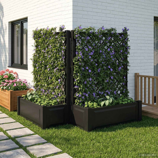 Big Planter with Trellis 2 pcs PP Anthracite