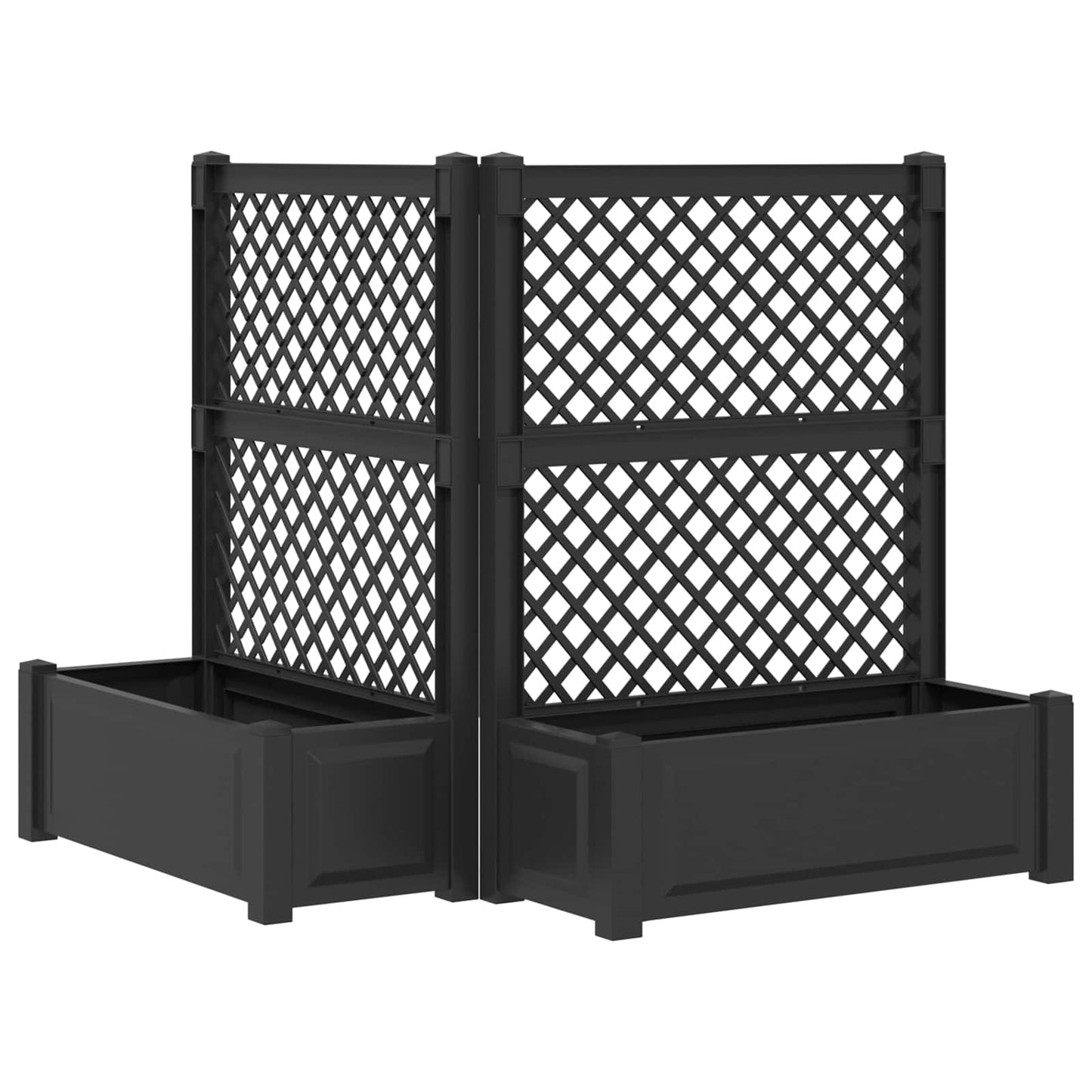 Big Planter with Trellis 2 pcs Anthracite 143 x 143 x 133.5 cm