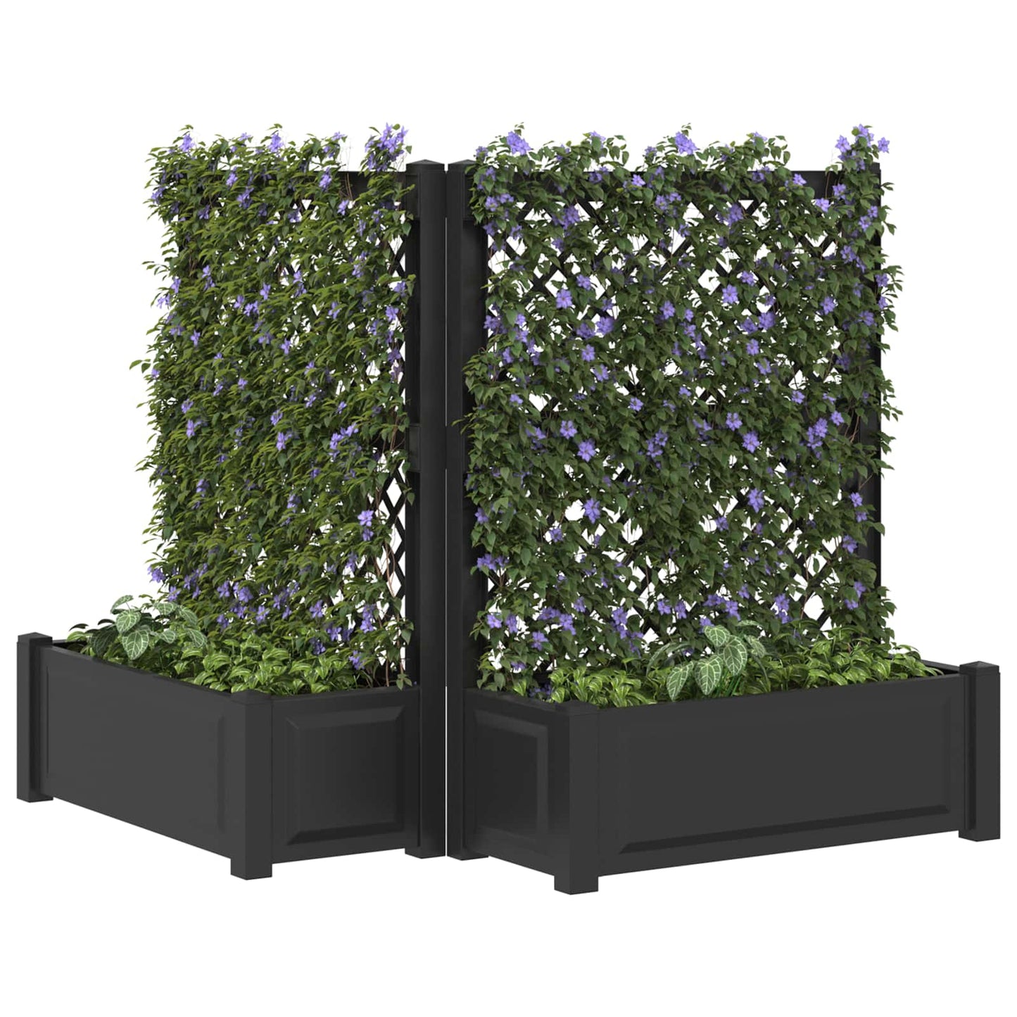 Big Planter with Trellis 2 pcs Anthracite 143 x 143 x 133.5 cm