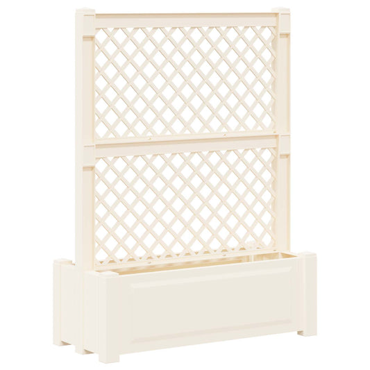 Big Planter with Trellis White 99.5 x 43 x 133.5 PP