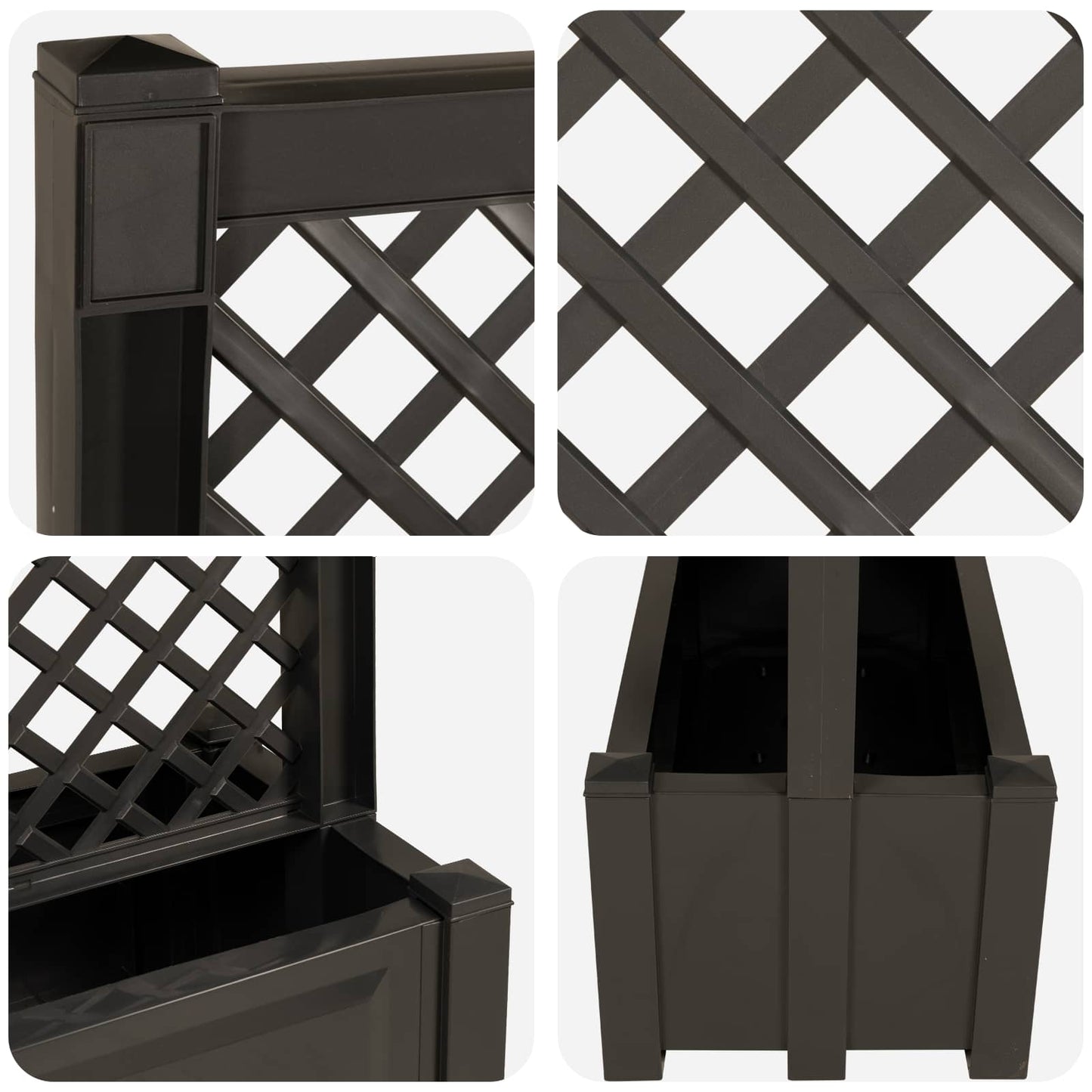 Big Planter with Trellis Anthracite 99.5 x 43 x 133.5 PP