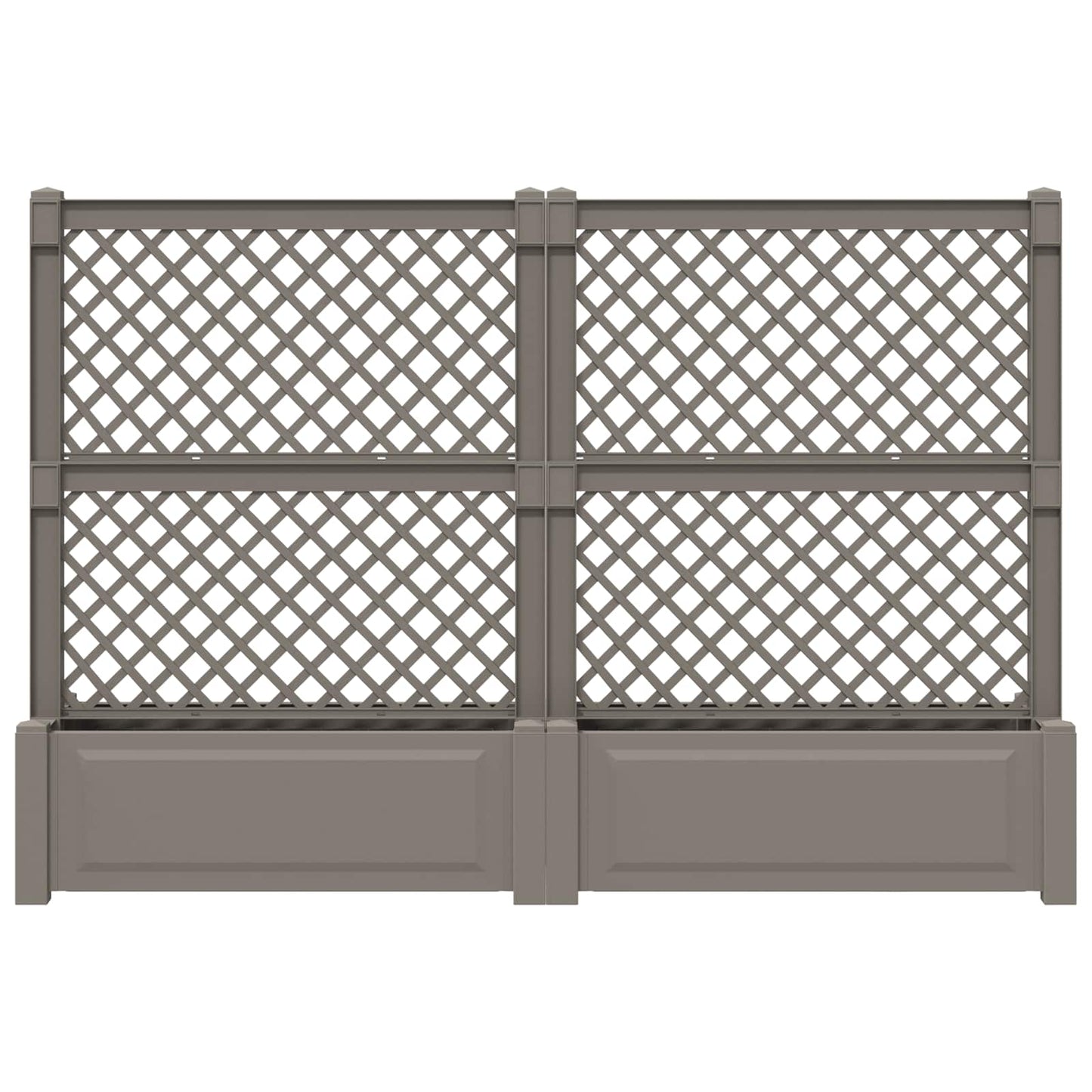 Big Planter with Trellis 2 pcs Grey 200 x 43 x 133.5 cm PP