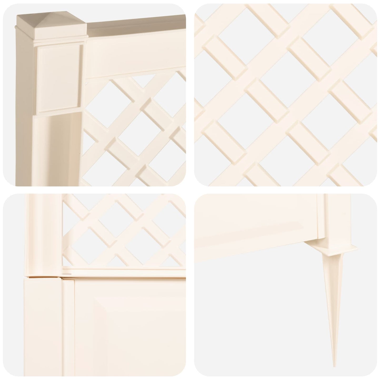 Trellis with Spike White 43 x 6 x 165 cm PP