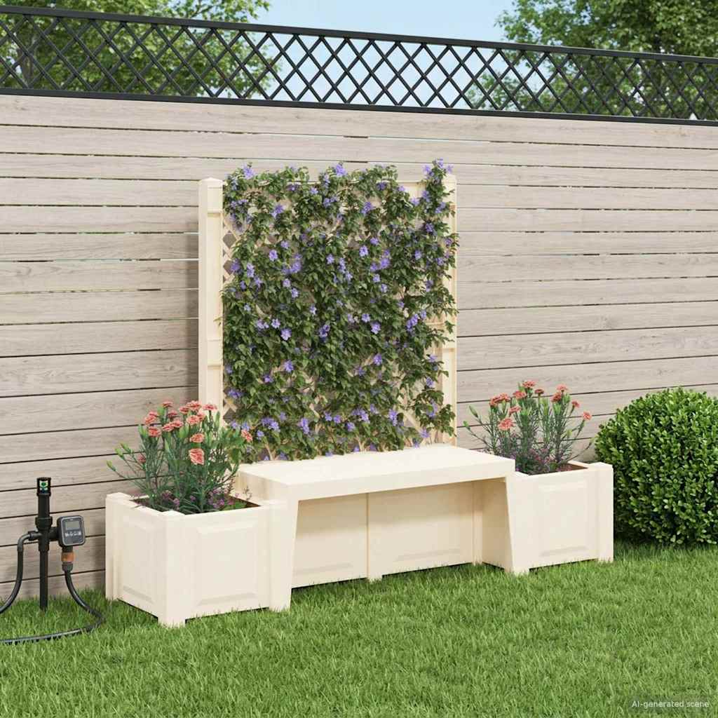 Garden Bench Kopenhagen White 173 x 49 x 135.5 cm PP