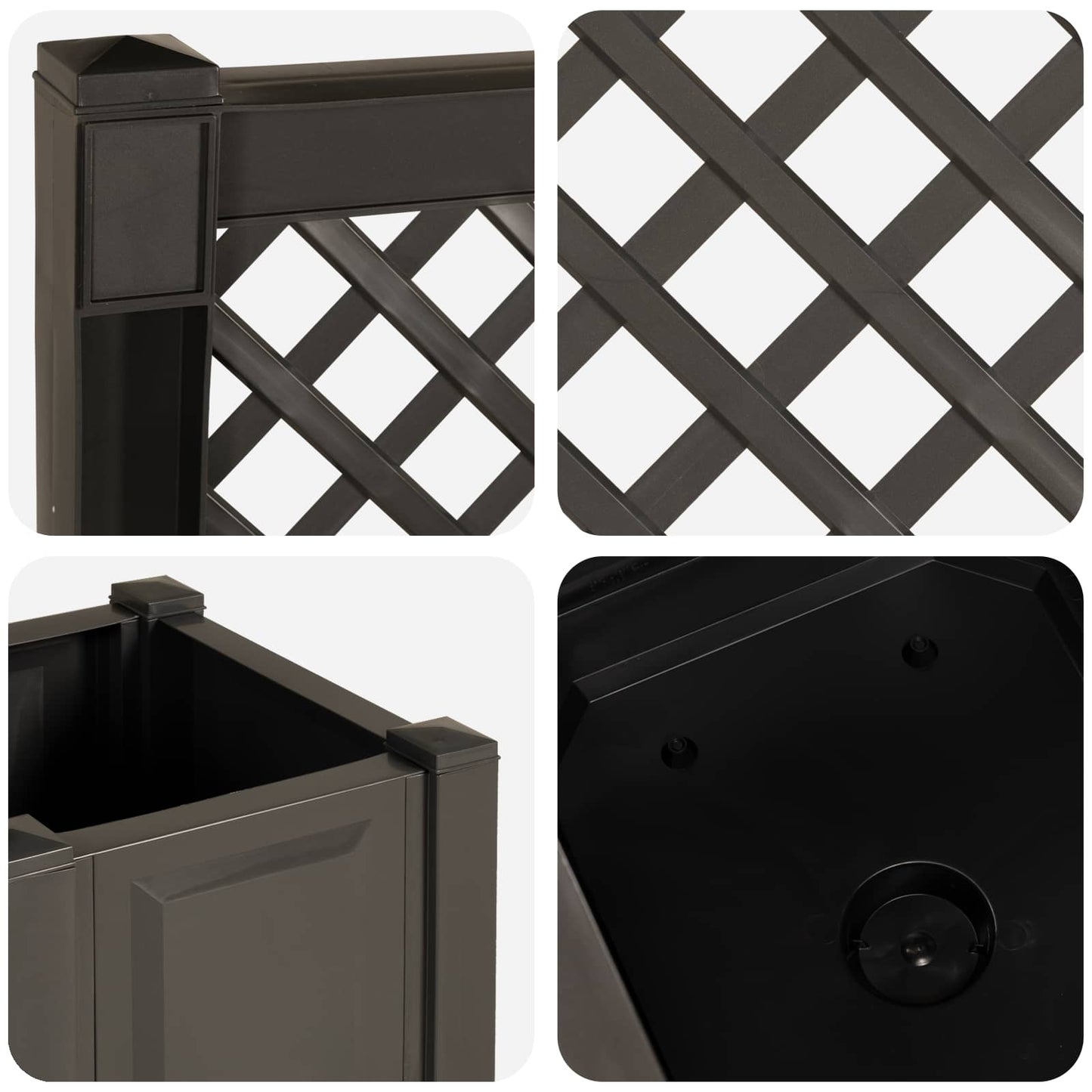 Garden Bench Kopenhagen Anthracite 173 x 49 x 135.5 cm PP