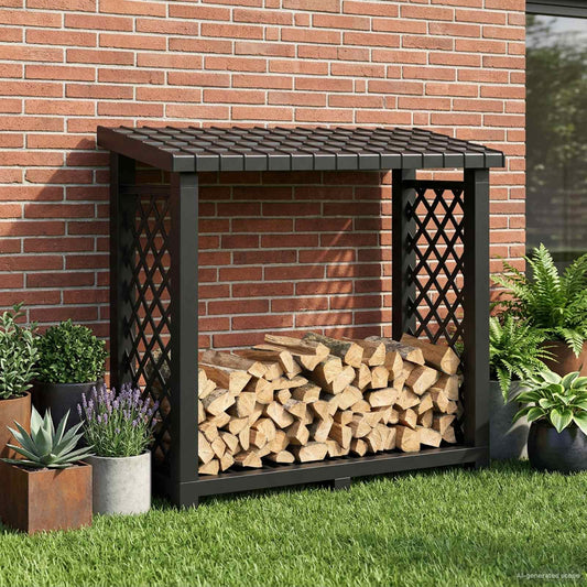 Firewood Rack 114 x 46 x 101 cm PP Anthracite